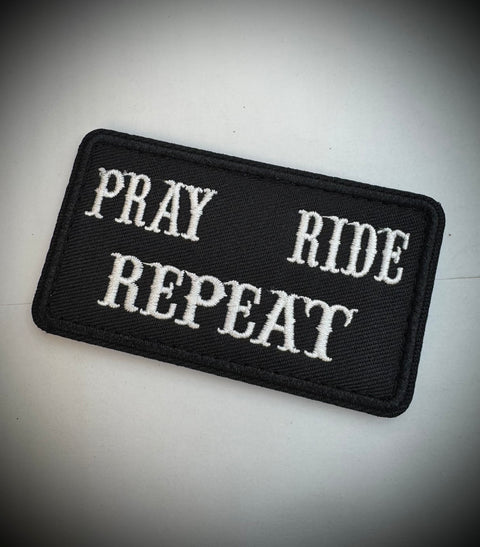 Pray-Ride-Repeat Embroidered Morale Patch