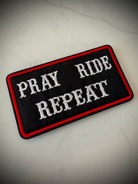 Pray-Ride-Repeat Embroidered Morale Patch