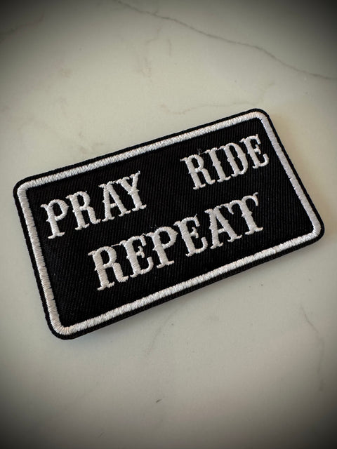 Pray-Ride-Repeat Embroidered Morale Patch