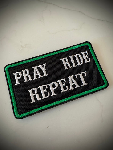 Pray-Ride-Repeat Embroidered Morale Patch